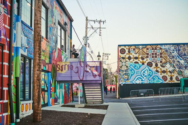 The Walls Off Washington features striking murals with uplifting imagery.